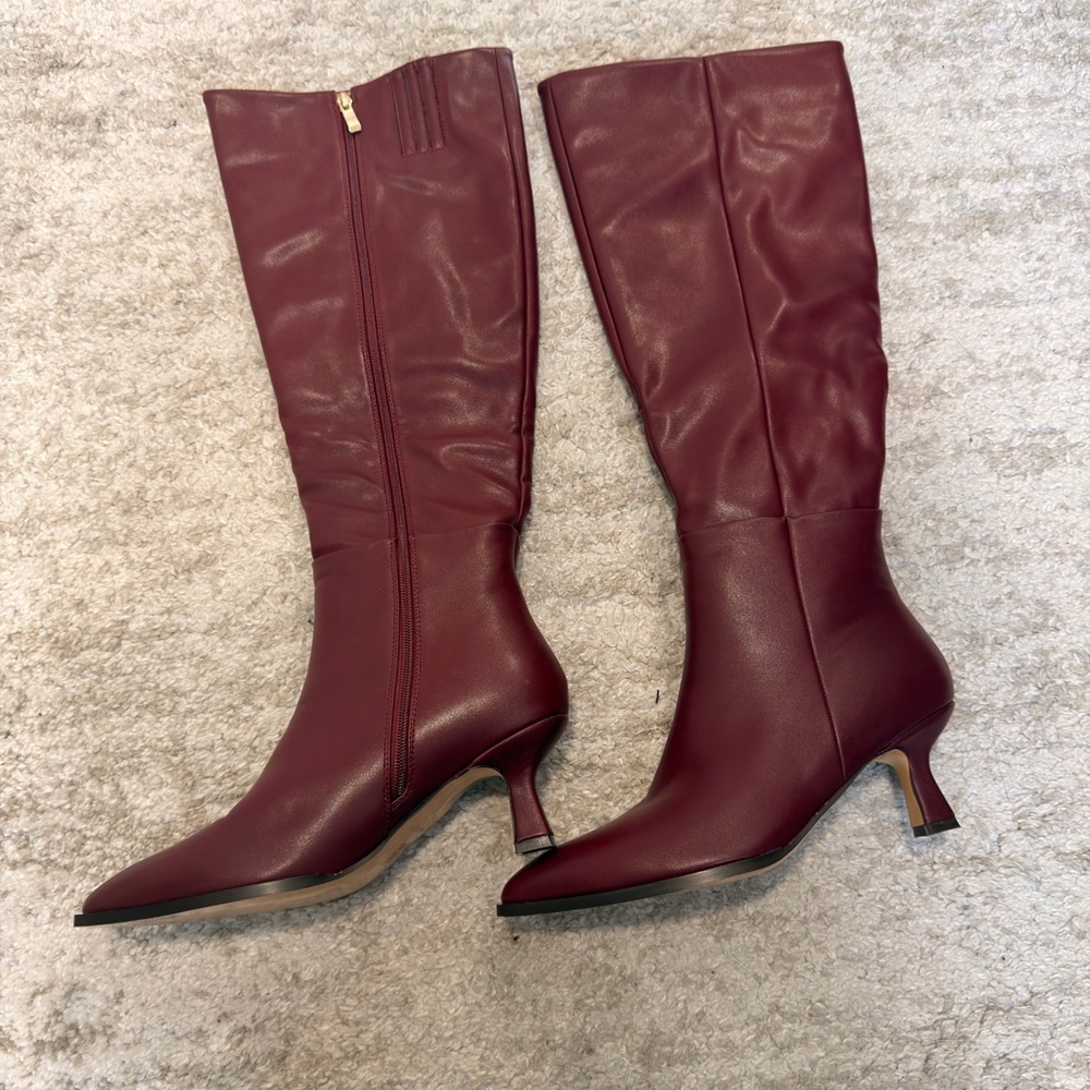 Elegant Burgundy Knee-High Boots
